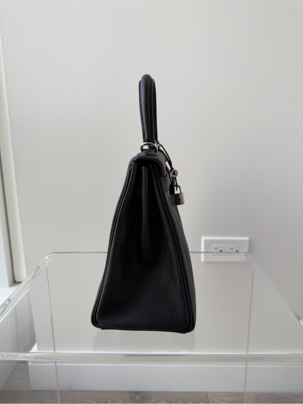 HERMES KELLY RETOURNE 28 NOIR TOGO CALFSKIN LEATHER - Picture 4 of 9